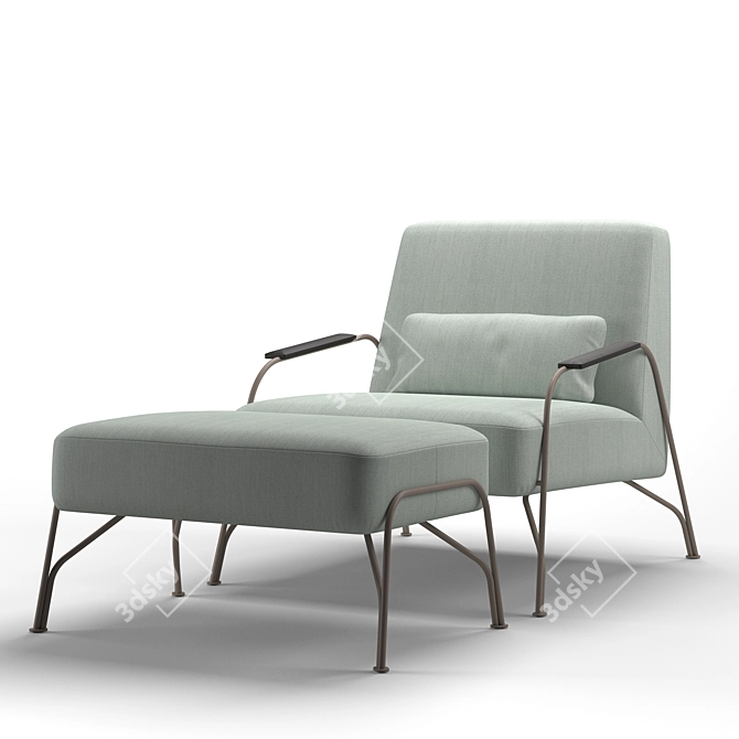 Sleek and Sophisticated: Ligne Roset Humphrey Armchair 3D model image 2