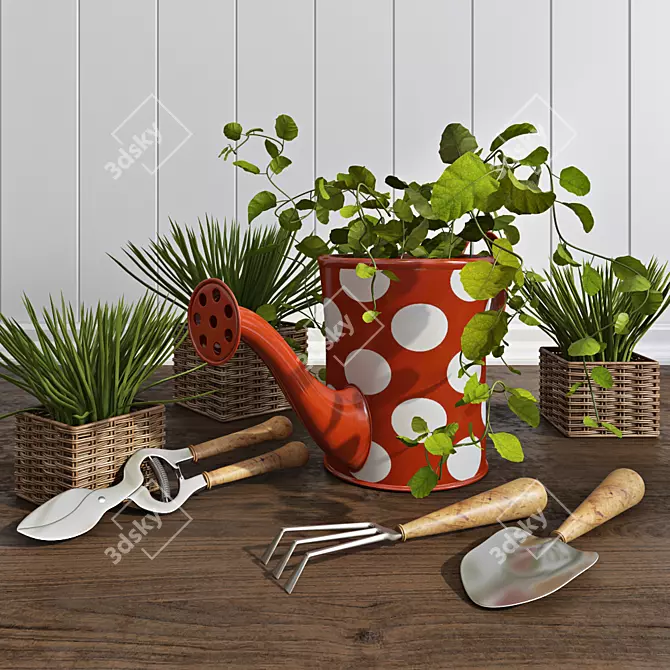 Spring Garden Tool Set 3D model image 1