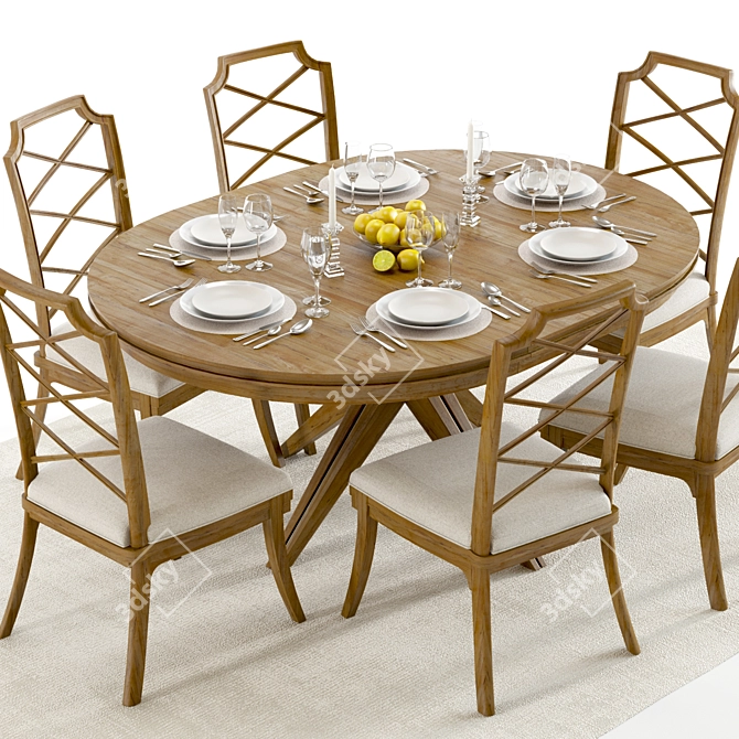 Modern Hooker Retropolitan Dining Set 3D model image 2