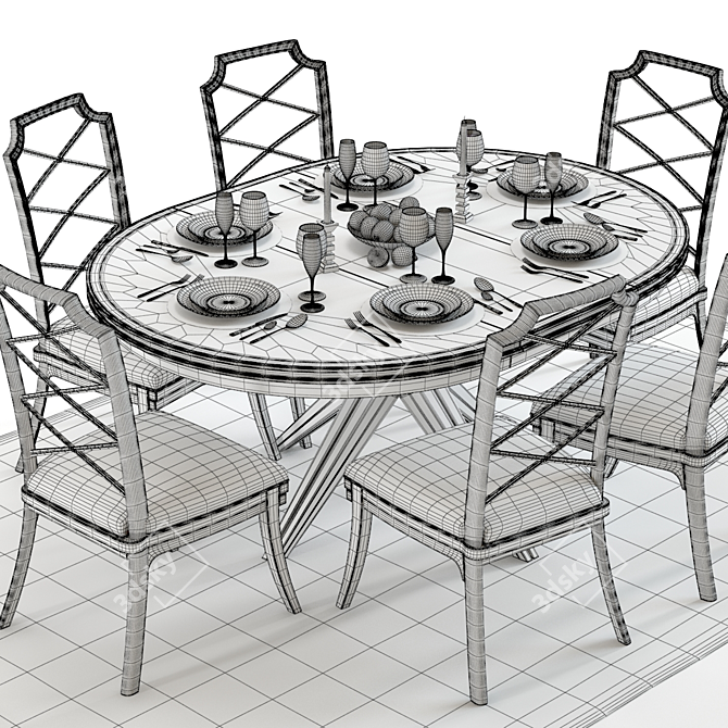 Modern Hooker Retropolitan Dining Set 3D model image 3