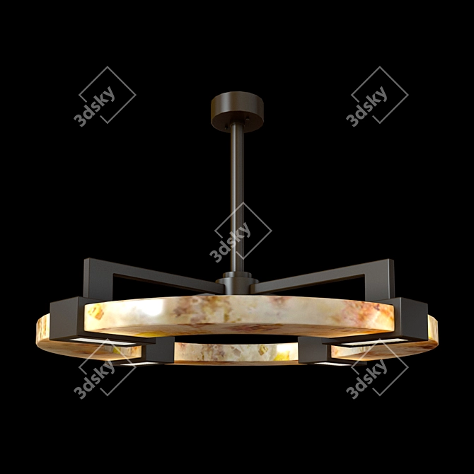 Bronze Finish Crystal Bakehouse Pendant 3D model image 1