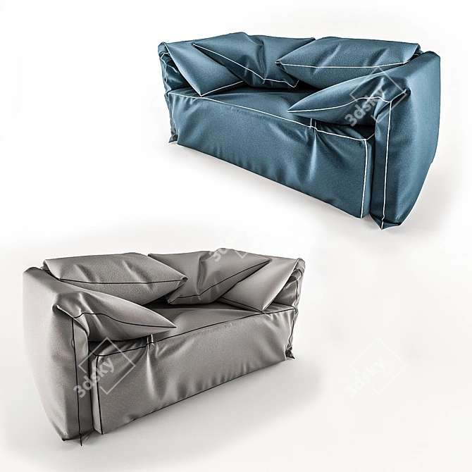 Modern Freeform Sofa for Cafes or Kids Room 3D model image 1