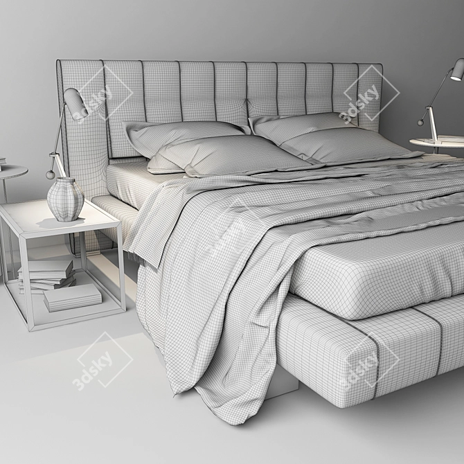 Molteni Wave Bed Set 3D model image 3