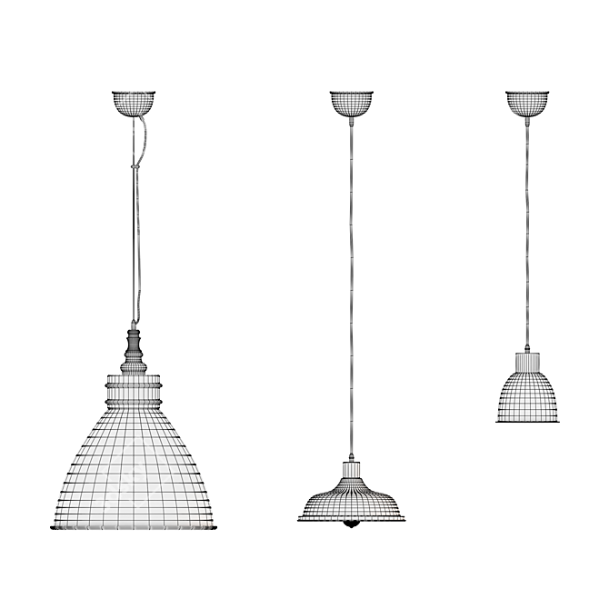 Retro Metal Home Lamps Collection 3D model image 3