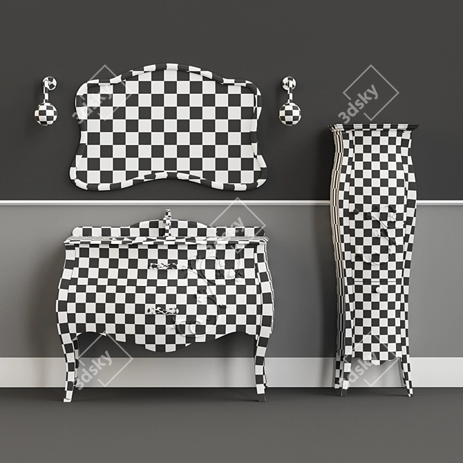Title: Italian Tulip Bathroom Furniture Set 3D model image 3