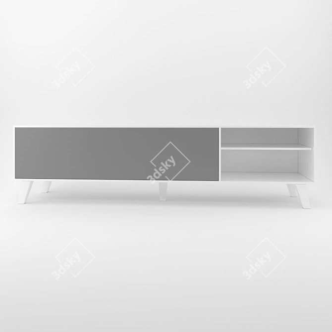 Minimalist TV Stand: Vray Materials 3D model image 2