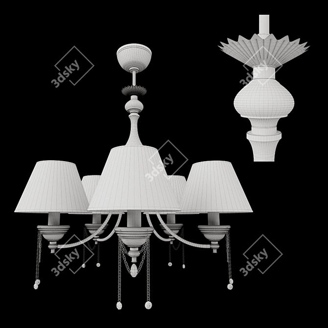 Elegant Brass Chandelier: MAYTONI 58644 3D model image 2