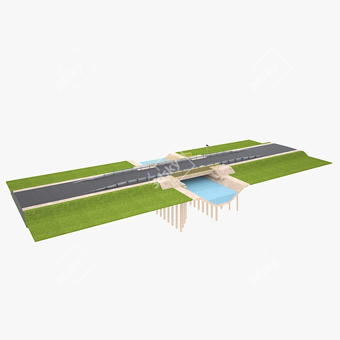 Durable 14m Avtodorozhny Bridge 3D model image 1