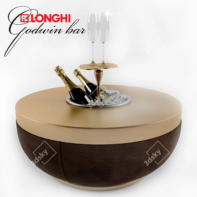 Elegant Bar Table with Stainless Steel Bucket 3D model image 1