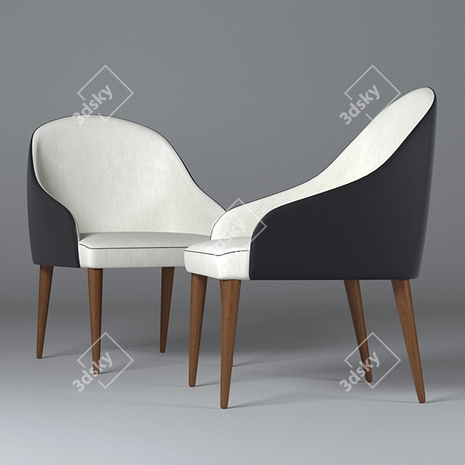 Elegant Judy Armchair 3D model image 2