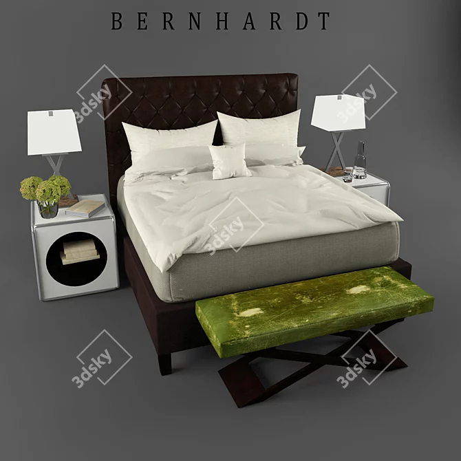 Luxury Bernhardt Harlow PORTER Bed 3D model image 1