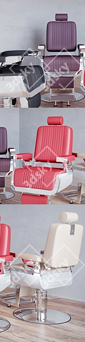 Antique Barber Chair: Luxury and Polished Craftsmanship 3D model image 3