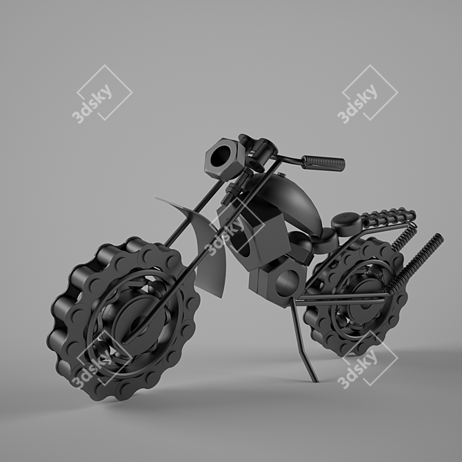 Metallic Motorcycle Masterpiece 3D model image 1