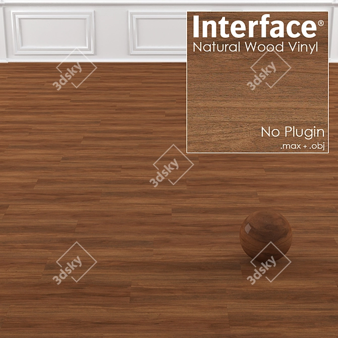 Natural Wood Vinyl Tile Collection 3D model image 1