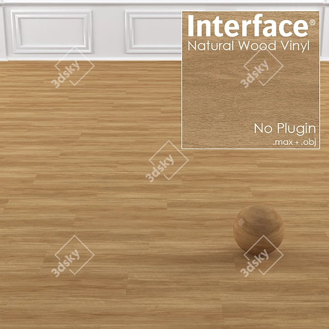 Natural Wood Vinyl Tile Collection 3D model image 2