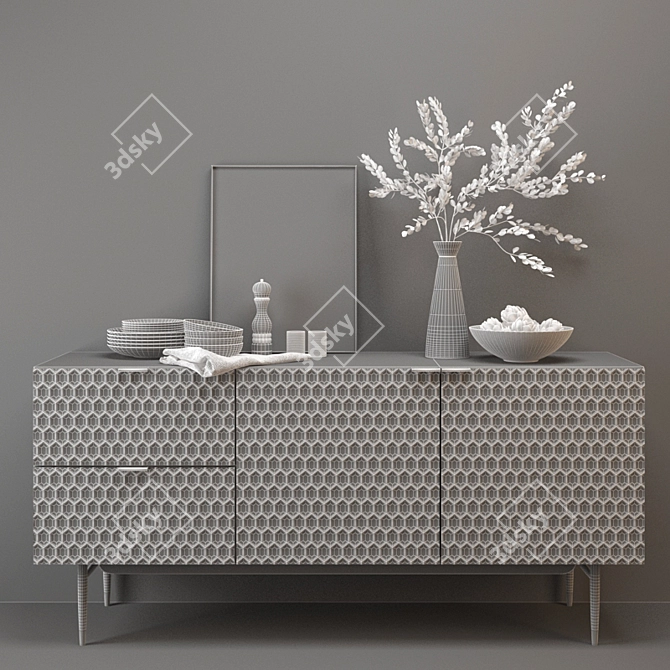 Sleek West Elm Audrey Buffet 3D model image 2