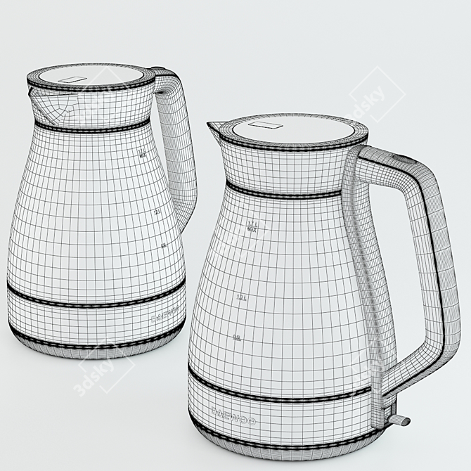 Sleek Daewoo Aqua Kettle 3D model image 2