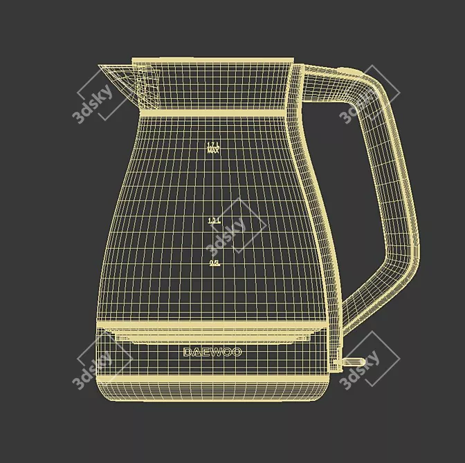 Sleek Daewoo Aqua Kettle 3D model image 3