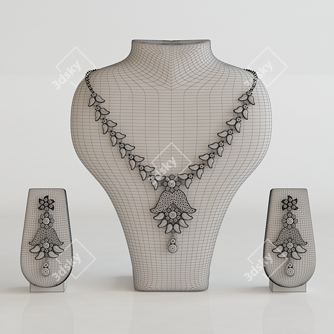 Elegant Alloy Jewel Set 3D model image 3