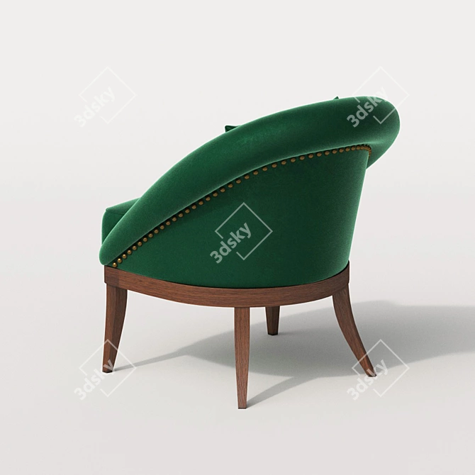 Curvaceous Kim Lounge Chair with Stylish Upholstery 3D model image 2