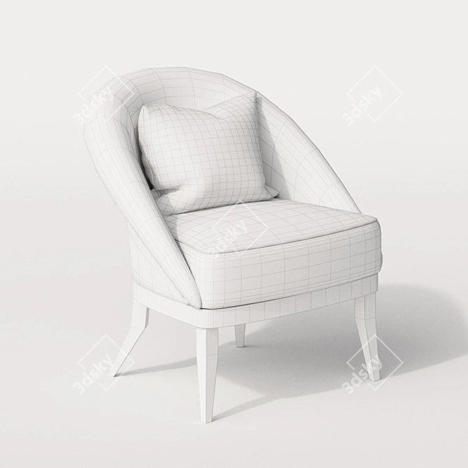 Curvaceous Kim Lounge Chair with Stylish Upholstery 3D model image 3