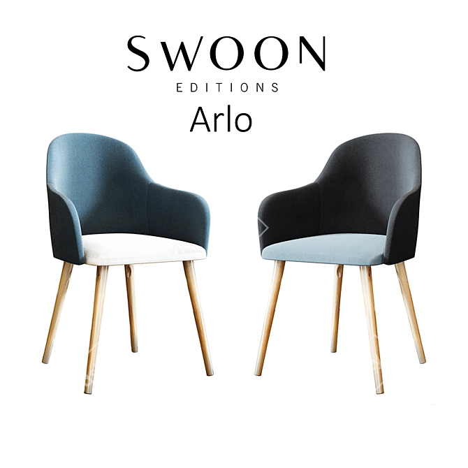 Modern Arlo Chair: Sleek Design with High Polygons 3D model image 1