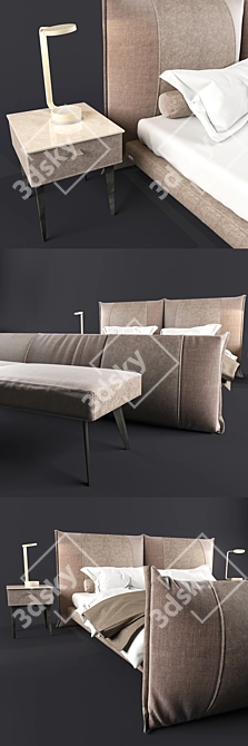 Modern PEPPER NIGHT Bed - Complete Bedroom Set 3D model image 2