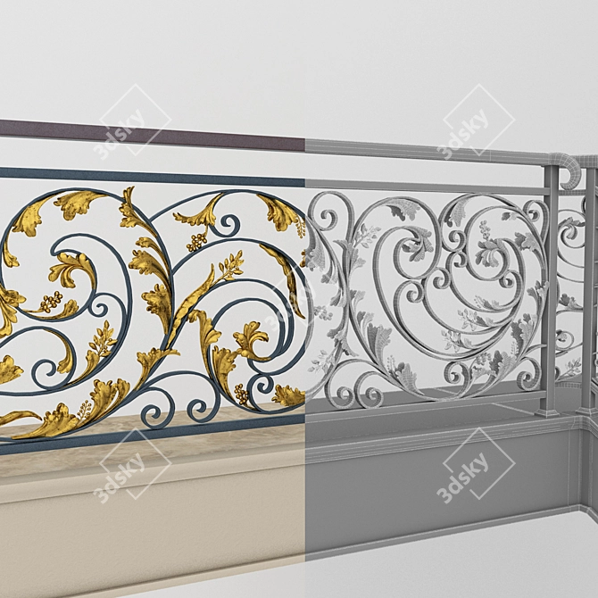 Elegant Staircase Masterpiece 3D model image 2