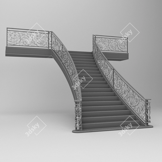 Elegant Staircase Masterpiece 3D model image 3