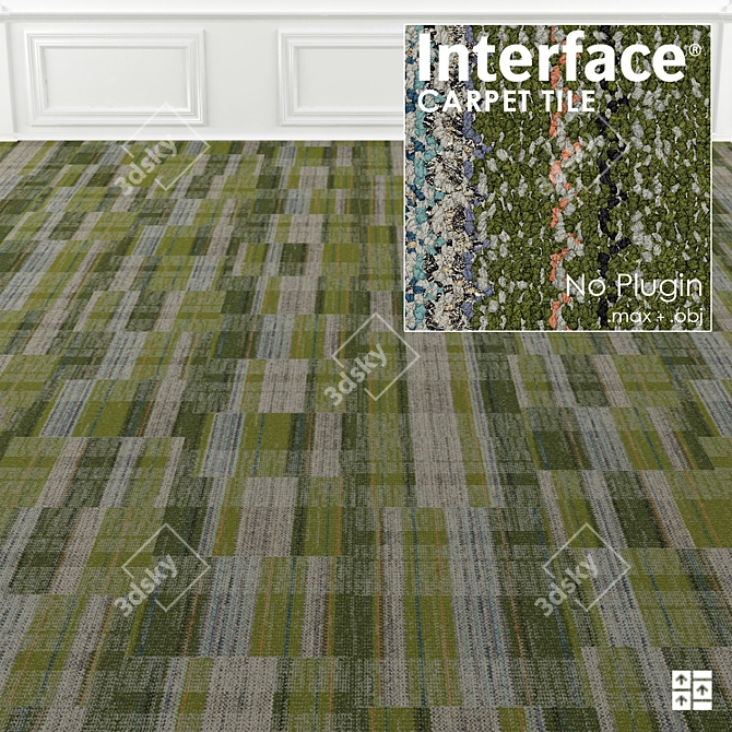 Kiwi Line Summer House Carpet Tile 3D model image 2