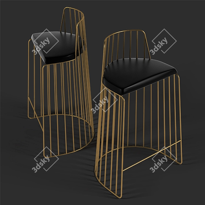 Industrial Loft Bar Stool 3D model image 1