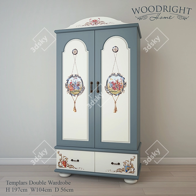 Templars TE-02-2 Woodright: Handcrafted Wardrobe 3D model image 1