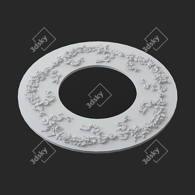 Gypsum Rosette Bladed 53: Exquisite Decoration 3D model image 2