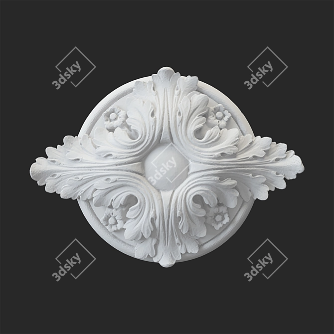 Glamourous Gypsum Rosette - 64 3D model image 1