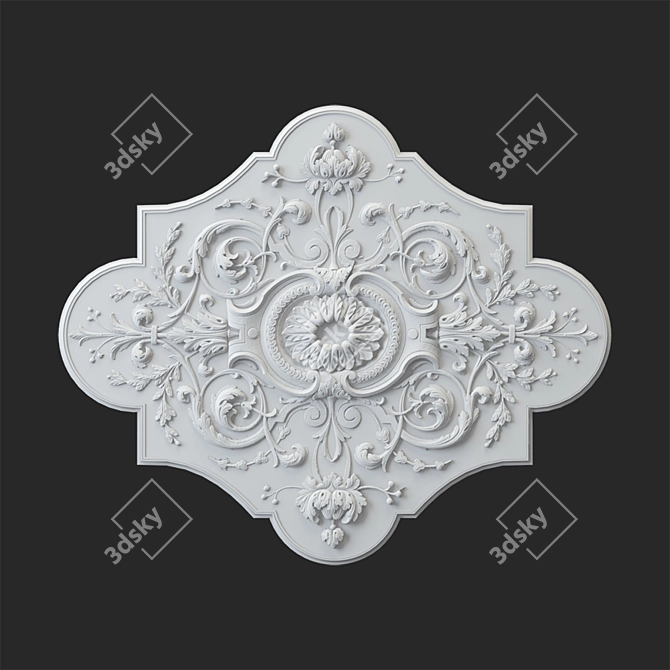 Gypsum Rosette - Decorative Accent 3D model image 1