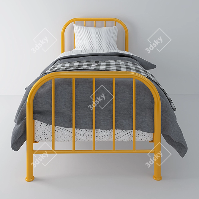 Industrial Yellow Hamilton Bed 3D model image 2