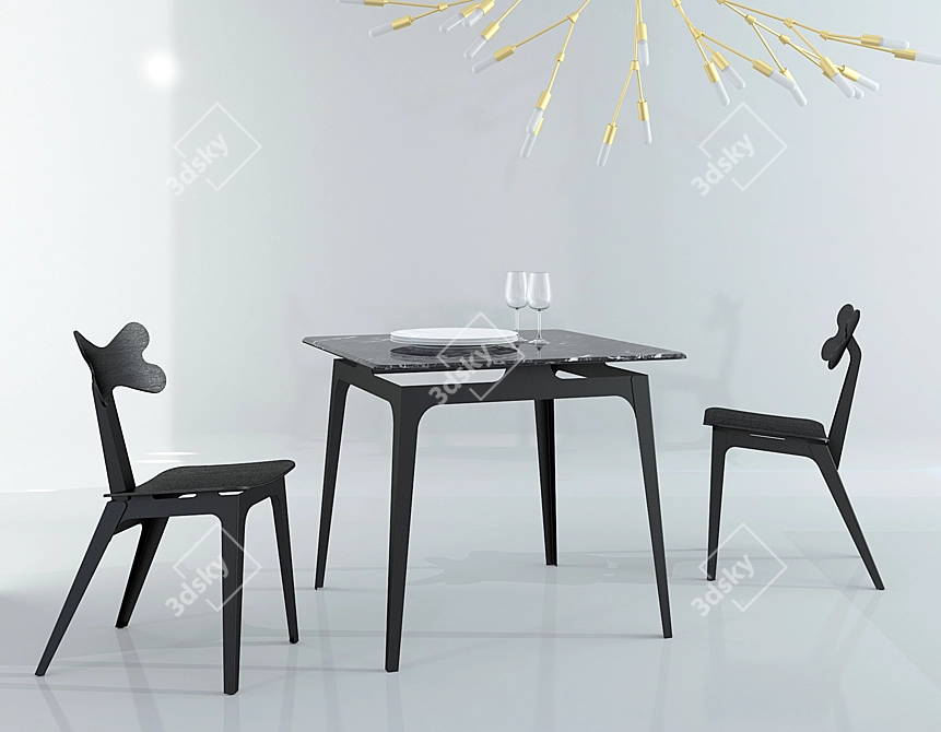 Elegant Cirrina Dining Chair 3D model image 2