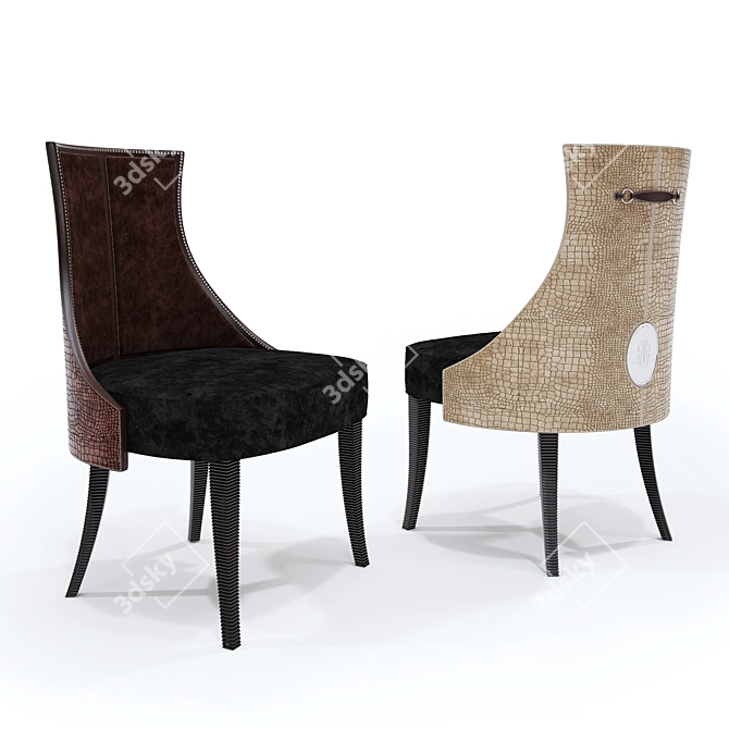Sleek Edge Chair 3D model image 2