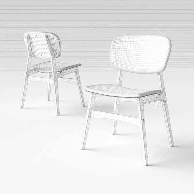 Modern Upholstered Chair SID 3D model image 2