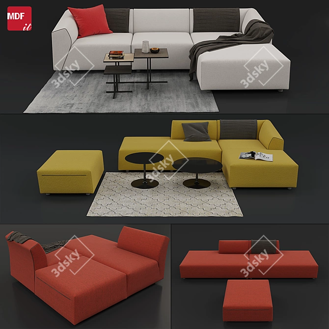 Modular Sofa Set "Thea" by MDF Italia 3D model image 1