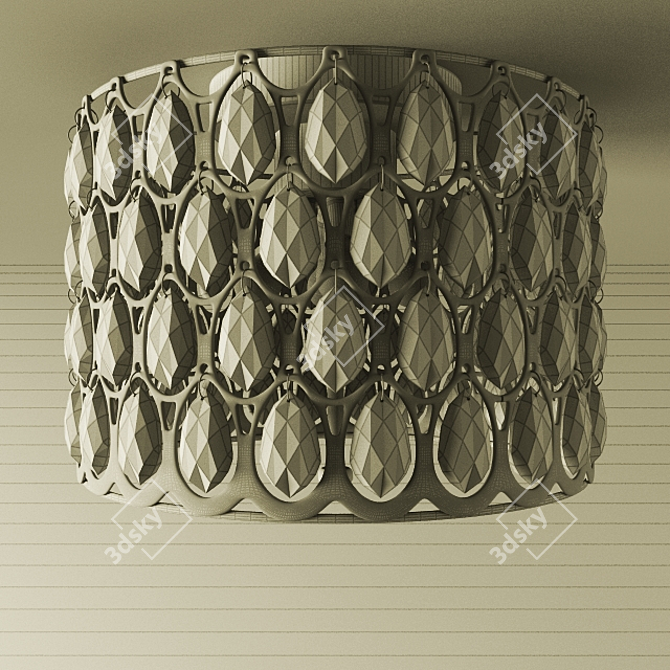 Sleek Ruby Flushmount Lighting Fixture 3D model image 2