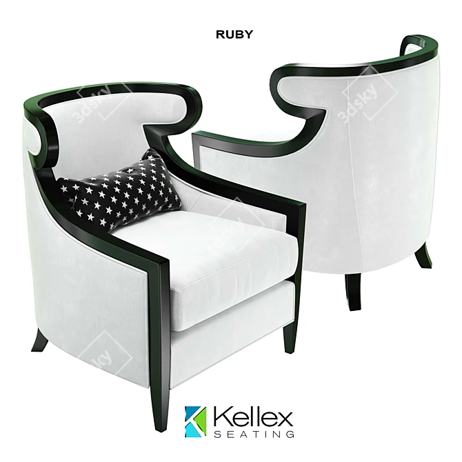 Elegant Ruby Seating: Perfect Harmony 3D model image 1