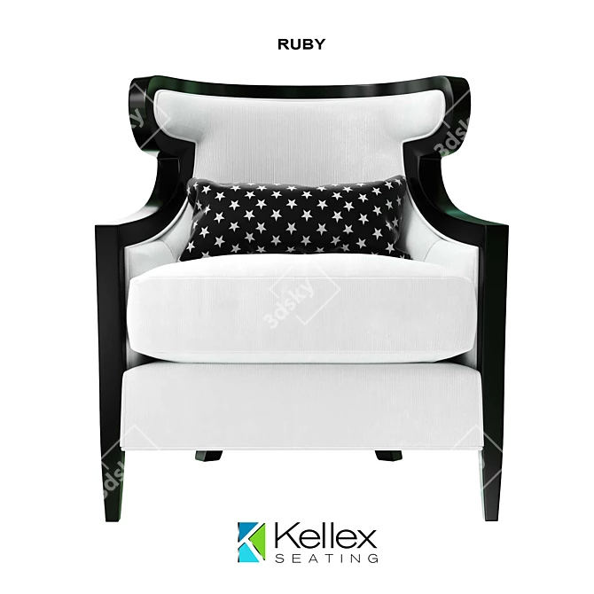 Elegant Ruby Seating: Perfect Harmony 3D model image 2