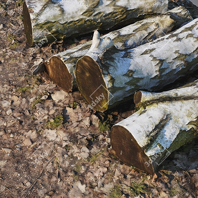 Forest Birch Stumps: 3D Model 3D model image 3