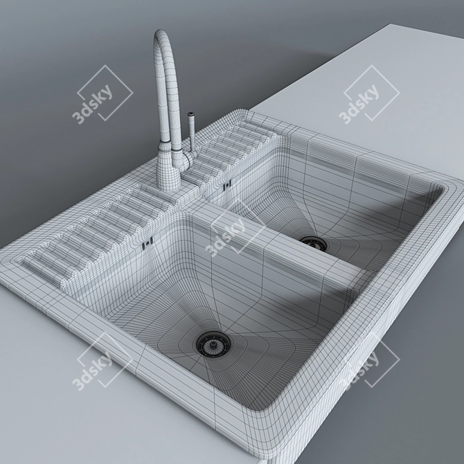 DOMSJÖ IKEA Sink- 83x66 cm - Fits 60cm Cabinets 3D model image 2