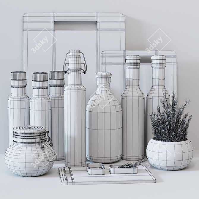 Modern Kitchen Set for 3D Rendering 3D model image 2