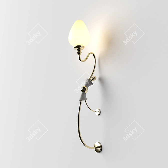 Golden Blooms Wall Lamp 3D model image 1