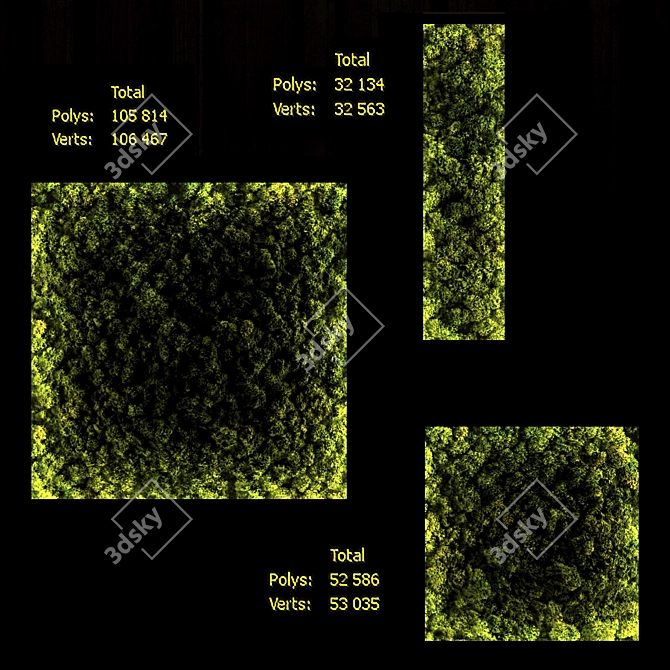 Illuminated Moss Wall Art 3D model image 3