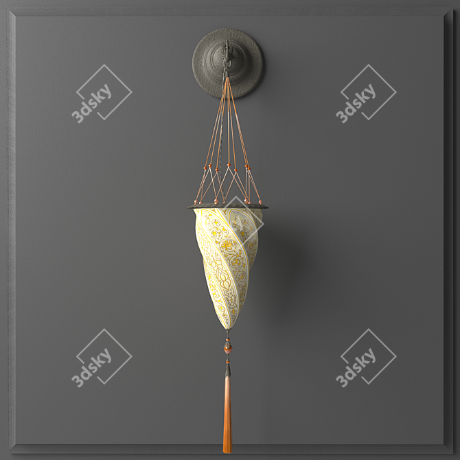 Fortuny Wall Cesendello: Elegant Glass Gold Luminaire 3D model image 1