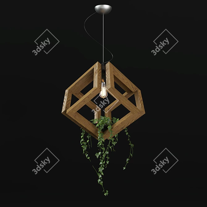 Multifunctional Wood Cube Light 3D model image 1